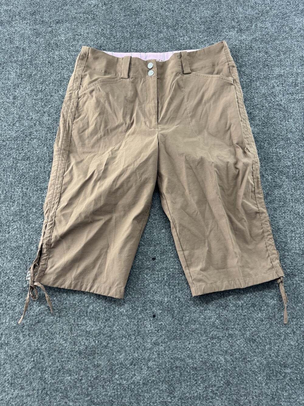 Nike Golf Shorts Womens 10 Brown FitDry Bermuda 9 Inseam Stretch Pockets